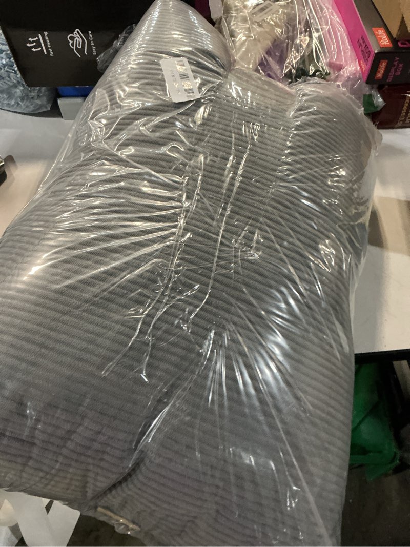 Condition photo showing Good Condition for corduroy lumbar support backrest pillow for sitting & reading, ergonomic triangle cushion for sofa, armchair & bed, removable cover, dark grey dark grey standard