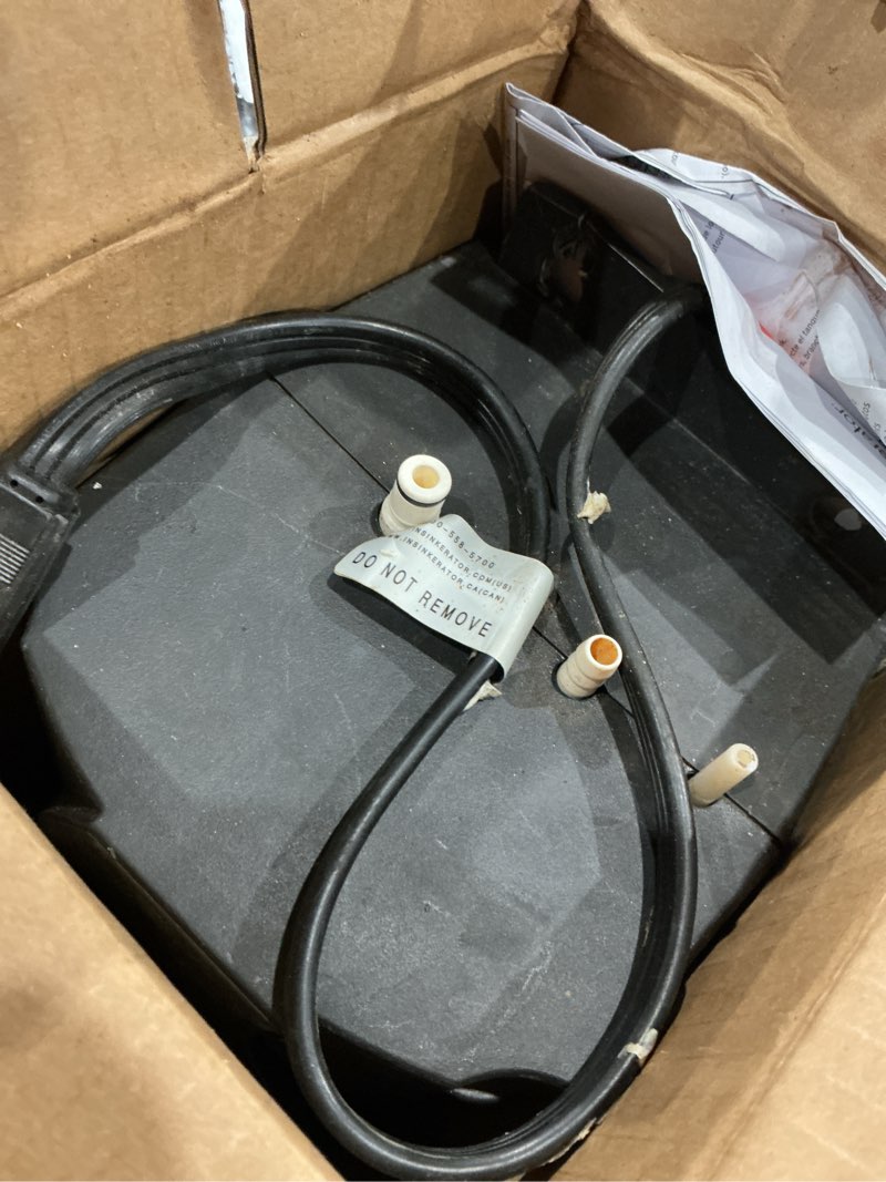 Condition photo showing As Is for insinkerator stainless steel tank, h250mblk-ss hot250 system, single-handle matte black faucet with 2/3-gallon instant hot water dispenser matte black hot250 - hot only dispenser