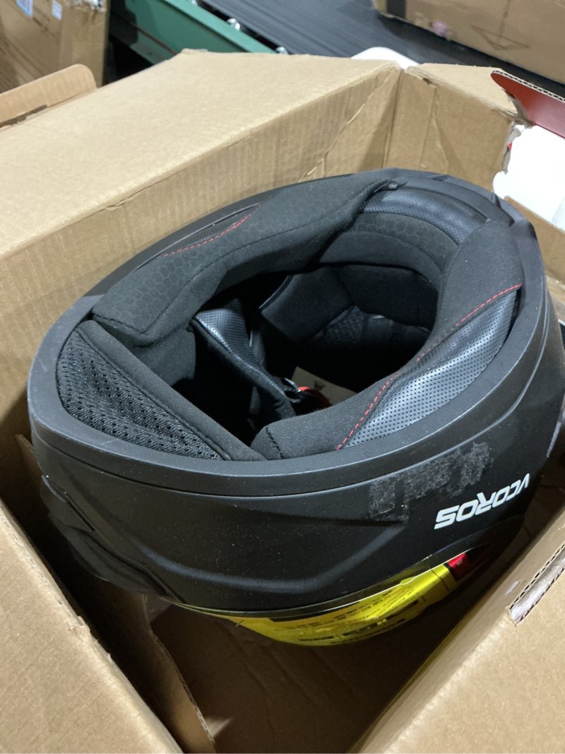 Condition photo showing As Is for vcoros motorcycle full face helmet for unisex-adults dot approved ws-609 motorbike street bike racing helmets matte black medium