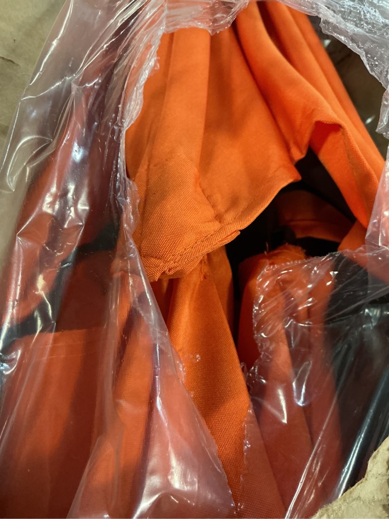 Condition photo showing Good Condition for areshark 9ft 3 tiers patio umbrella with solar lights, outdoor umbrella w/ 32 led lights&8 sturdy ribs, table umbrella for deck, backyard, pool (orange) 3 tiers orange