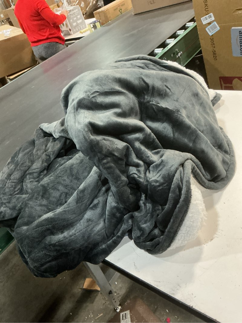 Condition photo showing As Is for Heated Blanket Electric Blanket Full Size 72''x84'', Soft Flannel Heating Blanket with 1-10 Hour Auto Off - 6 Heat Settings - Machine Washable - Dark Grey 02 - Dark Grey 72''x84''(Full)