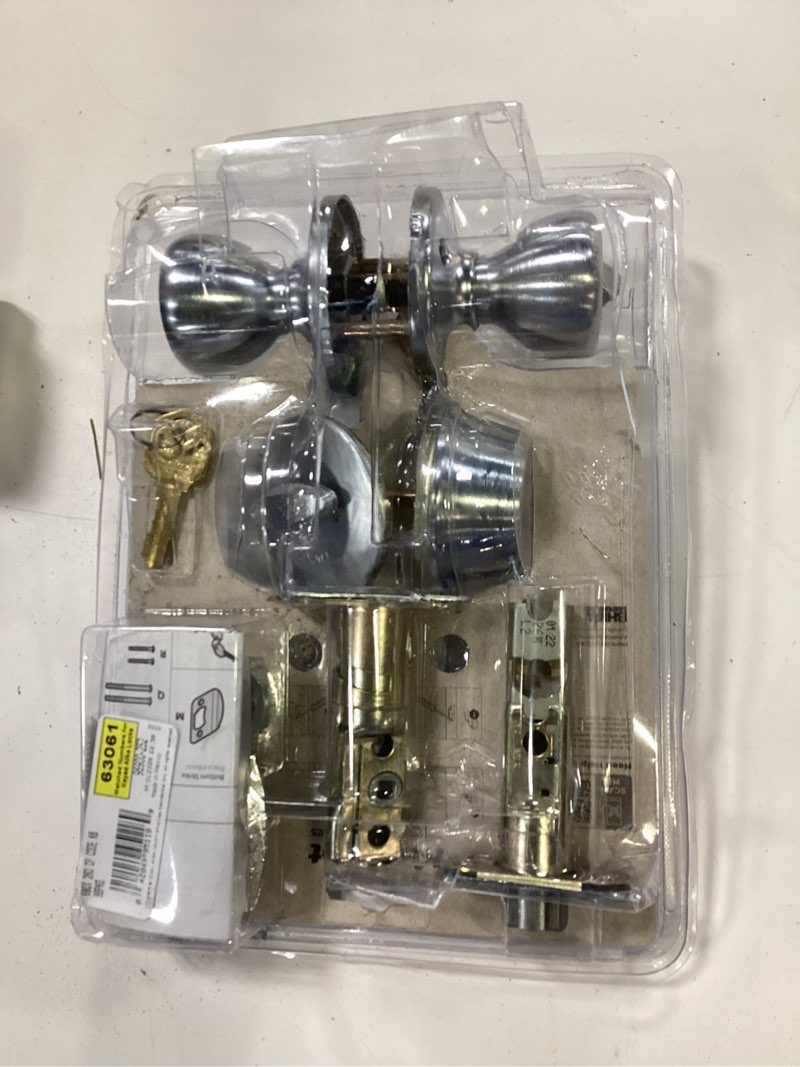 Condition photo showing As Is for kwikset 690t 26dcp6alrcsk6 combination lockset, left, right, tylo design, satin chrome, 3 grade