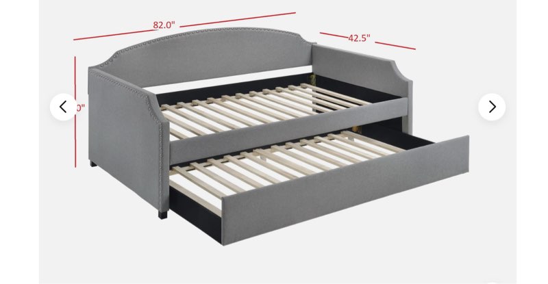 Incomplete)Home Design Yamna Upholstered Twin Daybed Grey