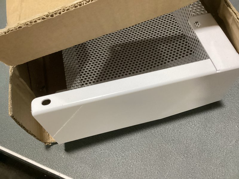 Condition photo showing Good Condition for gekufa baseboard heater cover 3ft upgraded – full-mesh high-efficiency design with left & right endcaps, reinforced galvanized steel slip-on cover with support legs for hydronic water systems (white)