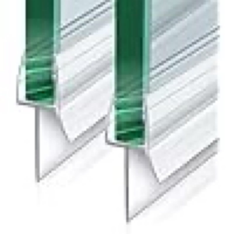 2 Pack Frameless Shower Door Bottom Seal with Long Sweep, Ultra Clear Glass Door Silicone Seal Strip (1/4'' X 36'') Suitable for 6mm Glass -Stop Shower Leaks Frameless Shower Door Seal Strip