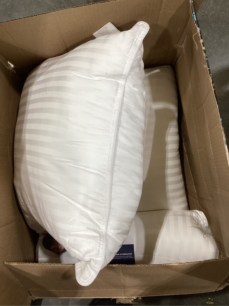 Condition photo showing As Is for beckham hotel collection bed pillows standard/queen size set of 2 - original soft down alternative pillow for sleeping - soft support for back, stomach or side sleepers queen / standard white