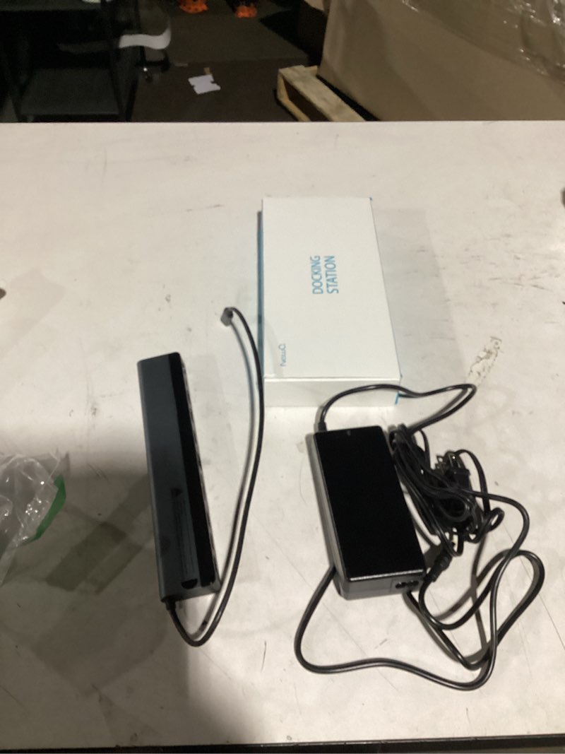 Condition photo showing Good Condition for USB C Docking Station Dual Monitor with Power Adapter: NewQ 12-in-1 Thunderbolt 3 | 4 Dock, Dual 4K HDMI, 4 USB, Audio, Ethernet, SD/TF Slot, 18W PD Out, for Mac, HP, Dell, Lenovo, Surface, Asus, Acer 96W Power Adapter with 96W Power Adapter