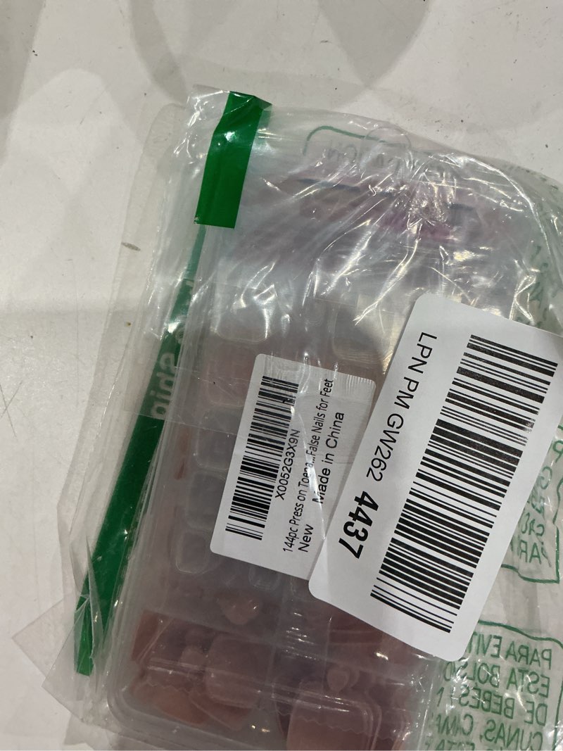 Condition photo showing Good Condition for 144pc press on toenails women fake toe nail press ons, acrylic toenail press ons toes nails soft nude fake toenails glue on toe nail tips 12 sizes toe press-on pedicure presson false nails for feet