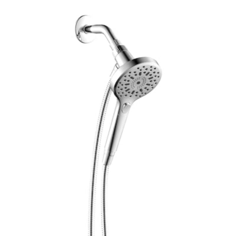  allen + roth loxley 3 -spray polished chrome 4.7-in handheld shower head 1.8 gpm