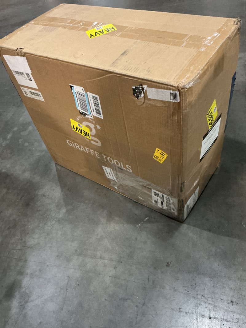 Condition photo showing New/Like New for giraffe tools retractable garden hose reel 1/2 inch x 155 with 5 ft leader hose, heavy duty, any length lock, slow return system, wall mounted and 180 deg swivel bracket 1/2 155ft