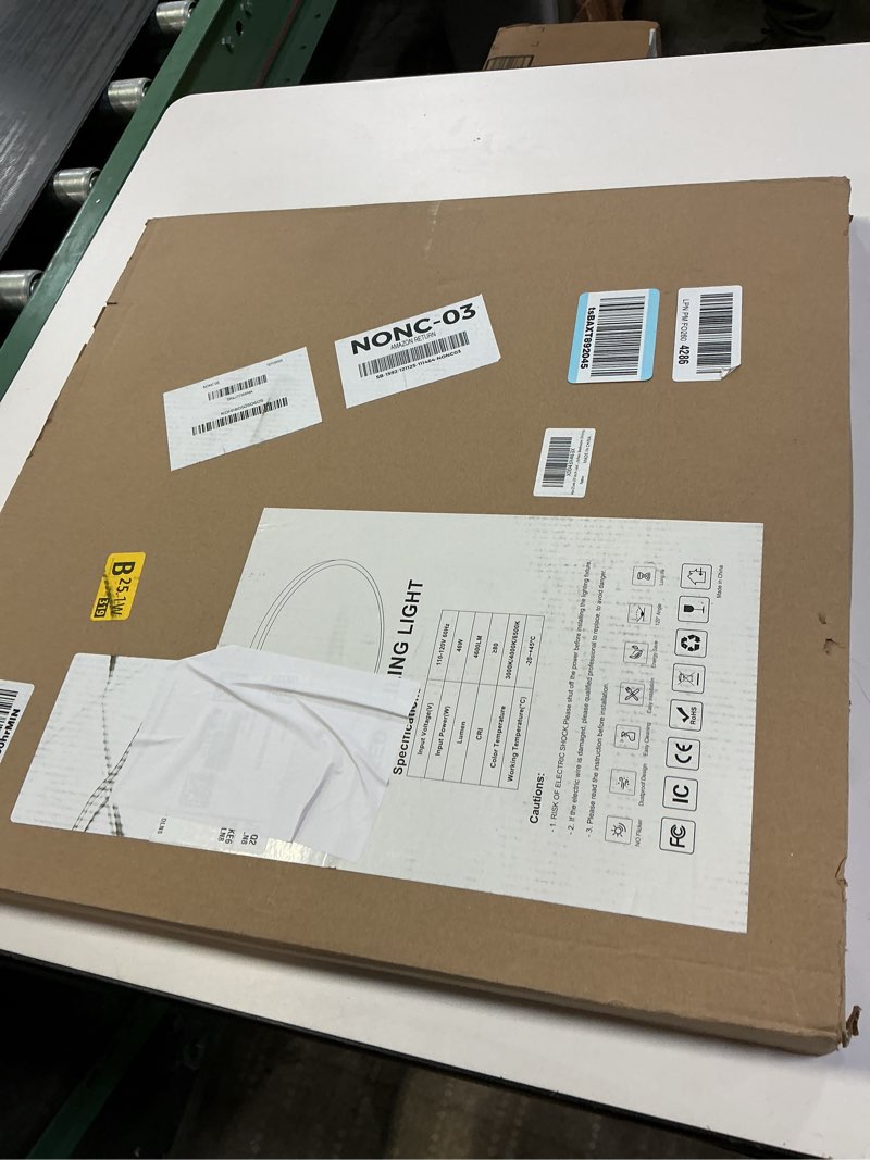 Condition photo showing New/Like New for 20 Inch Led Ceiling Light, 46W 4600lm Ceiling Light Fixture with 3 Color Temperatures 3000k/4000k/6500K, Ultra-Slim Surface Mounted Lighting Fixture for Kitchen Bedroom Dining 20inch