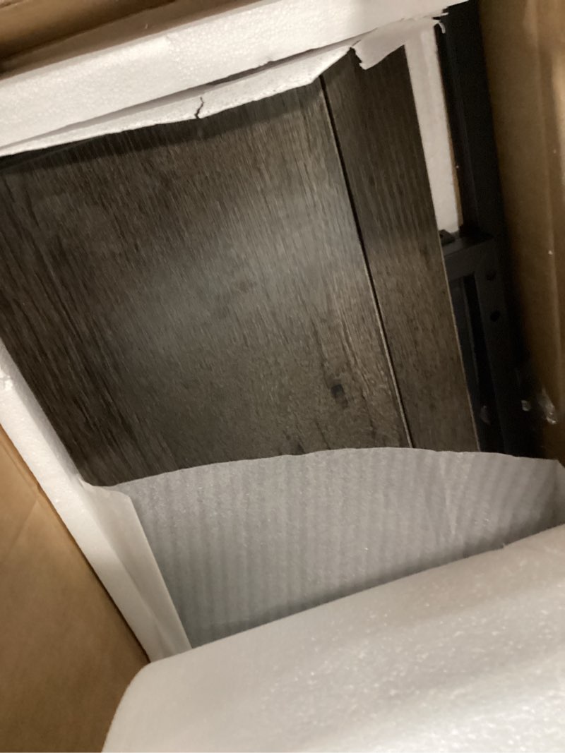 Condition photo showing Good Condition for Adjustable Full Size Headboard with Outlets, USB Ports,Type-C,LED Lights, and Storage, Rustic Brown, Sturdy Headboard for Enhanced Comfort and Functionality,Black Oak,Bed Frame NOT Included Black Oak Full