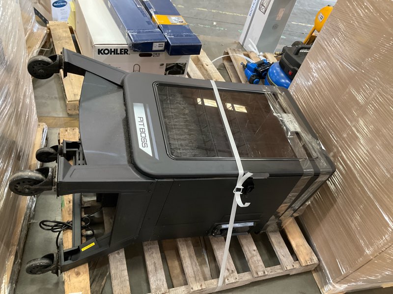 Condition photo showing As Is for pit boss dx series vertical 4 series 1300-sq. in black pellet smoker