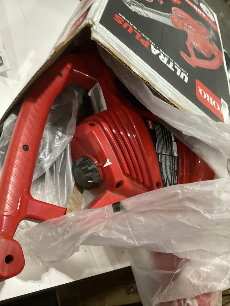 Condition photo showing Good Condition for used toro 51621 ultraplus leaf blower vacuum, variable-speed (up to 250 mph) with metal impeller, 12 amp,red