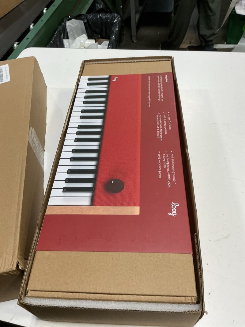 Condition photo showing New/Like New for loog digital piano - portable keyboard for beginners with musician grade sound, midi over usb-c rechargeable musical educational instrument loog piano