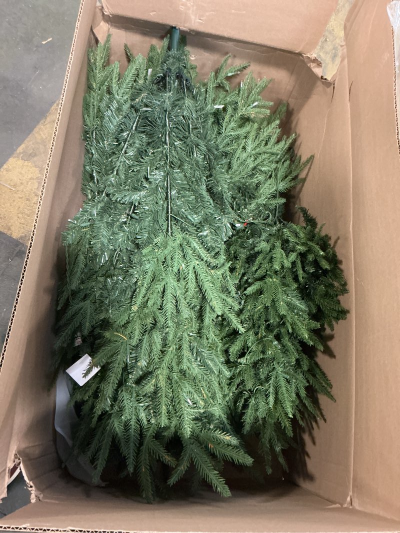 Condition photo showing Good Condition for 6.5ft Prelit Artificial Christmas Tree with 2368 PE PVC Tips, Premium Pre-Lit Holiday Xmas Tree with 300 UL Incandescent Lights, Metal Hinges & Foldable Base for Home Office Party, Green 6ft 6in Green Pre-lit