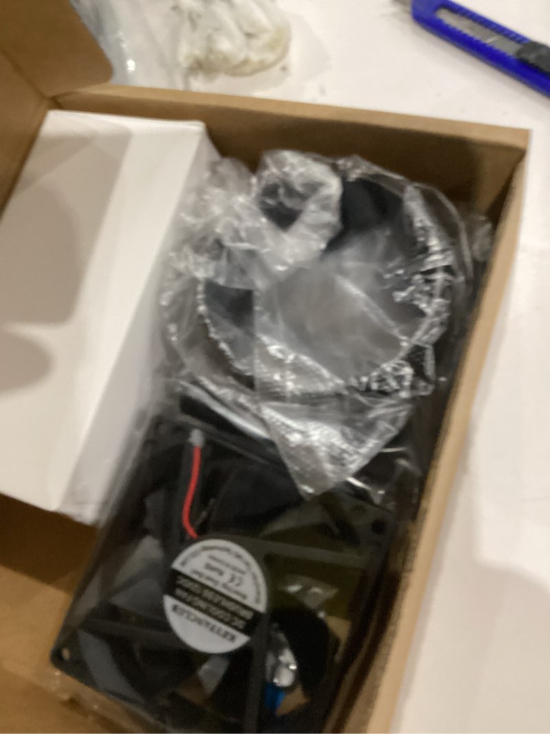 Condition photo showing As Is for Small Axial Exhaust Fan, 80mm 12V DC Fan with AC Plug Dual Ball Bearings Air Exhaust Fume Smoke Extractor Fan Kit for DIY Soldering, 3D Printer Enclosure