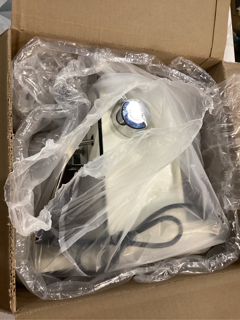Condition photo showing As Is for Owl Espresso Machine, 15 Bar Professional Semi-Automatic Espresso Maker with Milk Frother Steam Wand, 57oz Removable Water Tank, Dual Display, for Cappuccino, Latte at home, G3006, Ivory White