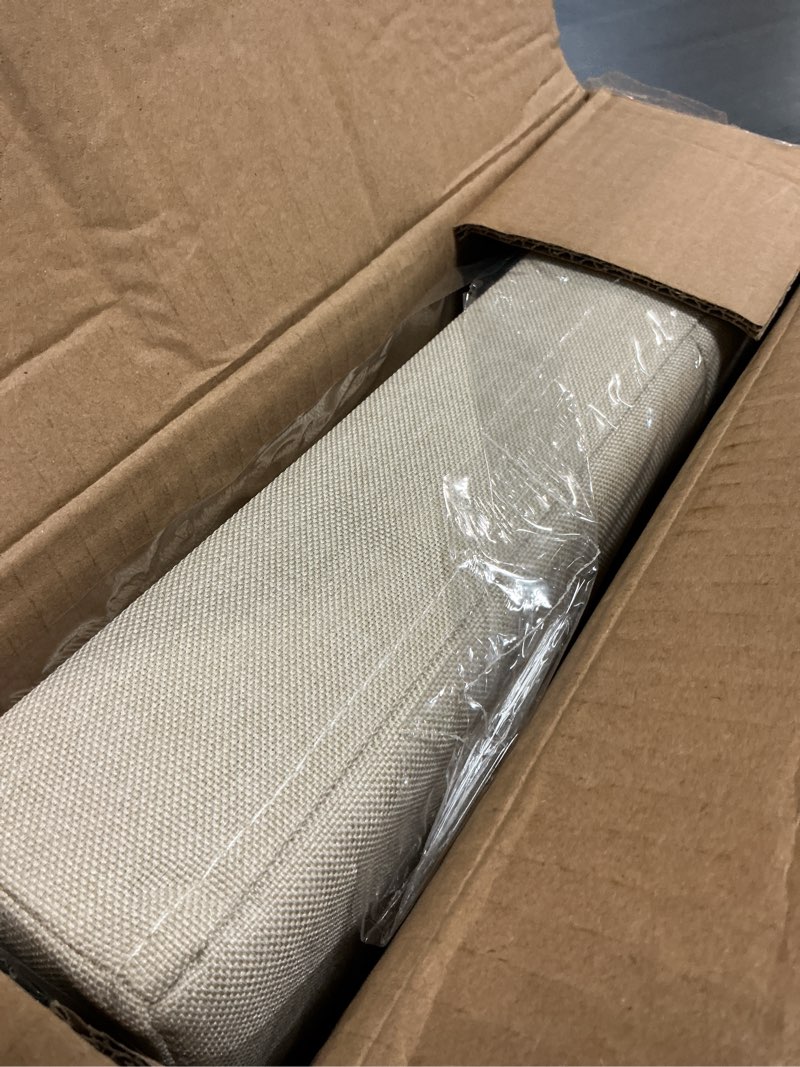 Condition photo showing Good Condition for songmics storage ottoman, small ottoman foot rest with legs, 12.6 x 15.8 x 13.2 inches foot stool, load up to 660 lb, for living room, bedroom, dorm, cream white ulsf012w01 cream white 12.6"d x 15.8"w x 13.2"h