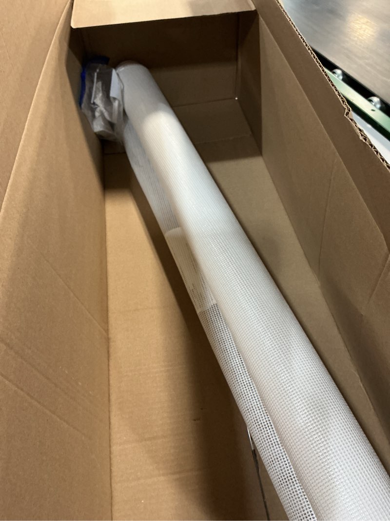 Condition photo showing As Is for reinforced 159 inch extra wide child gates for wide openings, indoor/outdoor retractable fence/barrier/blocker/screen for baby and pet, bottom anti-crawl extra long baby gate for large openings, white white 37" tall x 159" wide? with reinforced bar ?