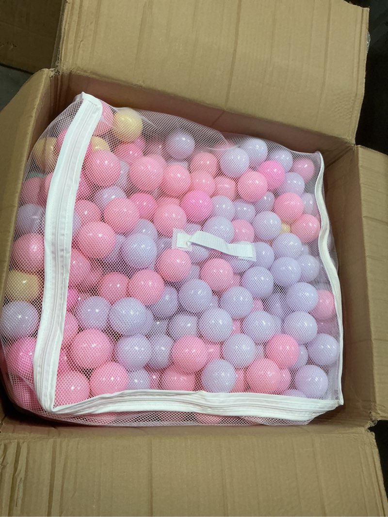 Condition photo showing New/Like New for Amazon Basics BPA Free Crush Proof Plastic Ball, Pit Balls with Storage Bag, Toddlers Kids 12+ Months, 1000 Count, 1000 Balls, 6 Pastel Colors 1,000 Balls Pastel Colors