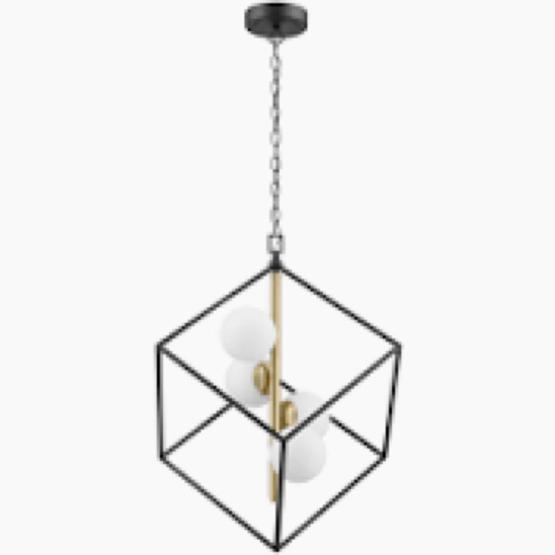 ( Missing Light ) Origin 21 Maren 4 -Light Matte Black LED Opal glass Metal Chandelier | 43016