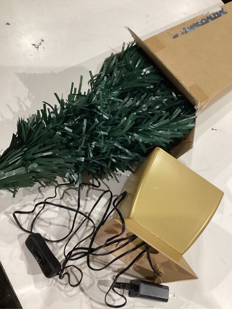 Condition photo showing Good Condition for 3ft green fiber optic christmas tree,pre-lit artificial mini christmas tree, tabletop small xmas tree with stars holiday home decorations