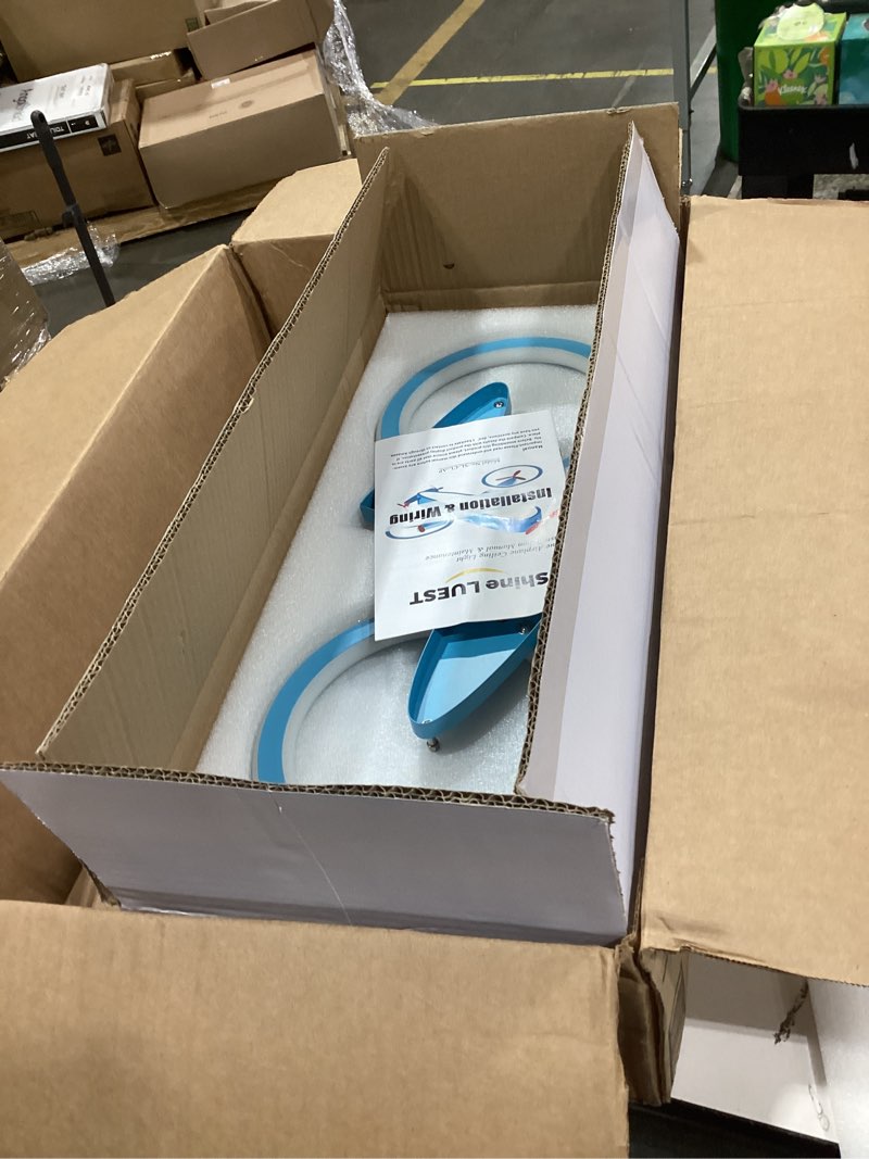 Condition photo showing New/Like New for Shine LUEST Kids Ceiling Lights for Bedroom Blue Airplane Light Fixture Mount 24.8" Kitchen Ceiling Light Fixtures 3000K-6000K with Remote 68W Flush Mount LED Lamp for Kids Room