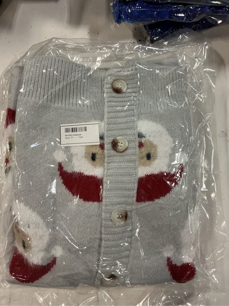 Condition photo showing New/Like New for ugly christmas cardigan sweaters for women funny long sleeve xmas santa fall button down knit sweater