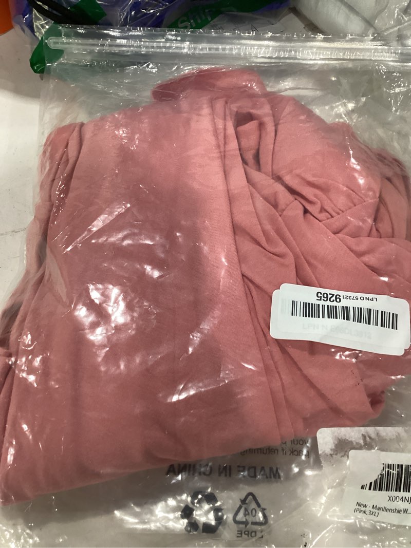 Condition photo showing Good Condition for manllenshie womens plus size summer dress casual short sleeves deep v neck twist knot front flowy dress with pockets pink 3x-large