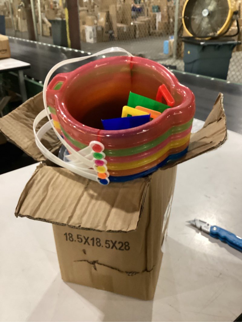 Condition photo showing Good Condition for holady 7.6" inch sand beach buckets pail and sand shovels set for kids,sand bucket water bucket for beach fun great summer party accessory