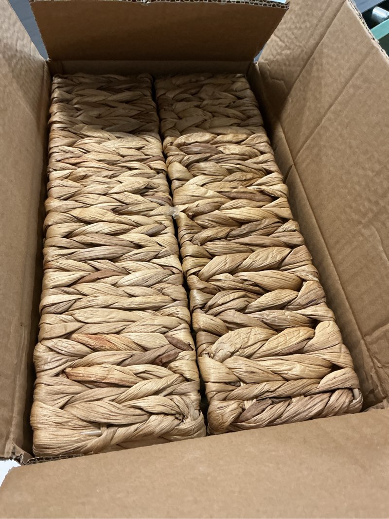 Condition photo showing Good Condition for Toilet Tank Basket,Water Hyacinth Woven Storage Basket with Handles for Bathroom Organization - Toilet Paper Holder & Storage Bin, Handwoven Natural Basket (2-Pack)