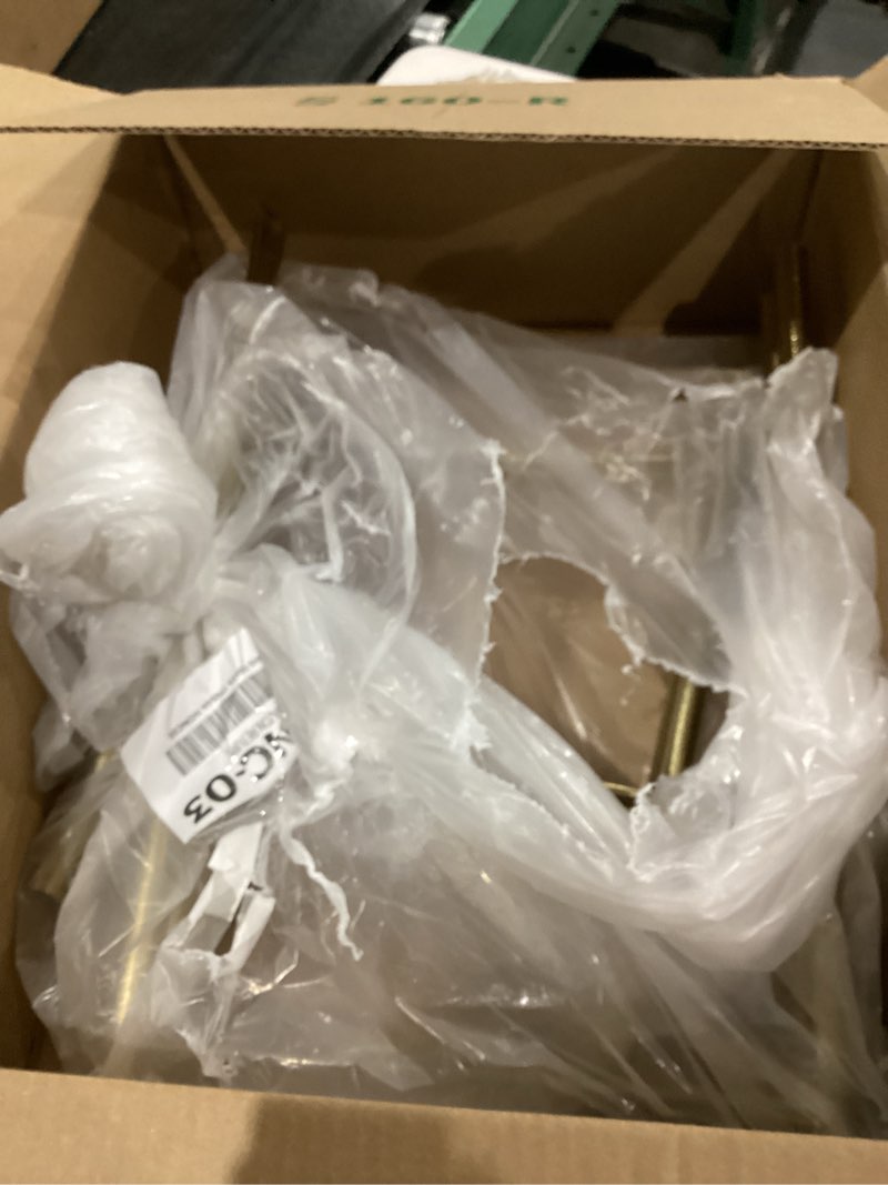 Condition photo showing As Is for CosmoLiving by Cosmopolitan Metal Indoor Outdoor Planter Dome Large Planter Pot with Removable Stand, Set of 2 Planters 19", 22"H, Gold Gold Set of 2 Planters 19", 22"H Solid