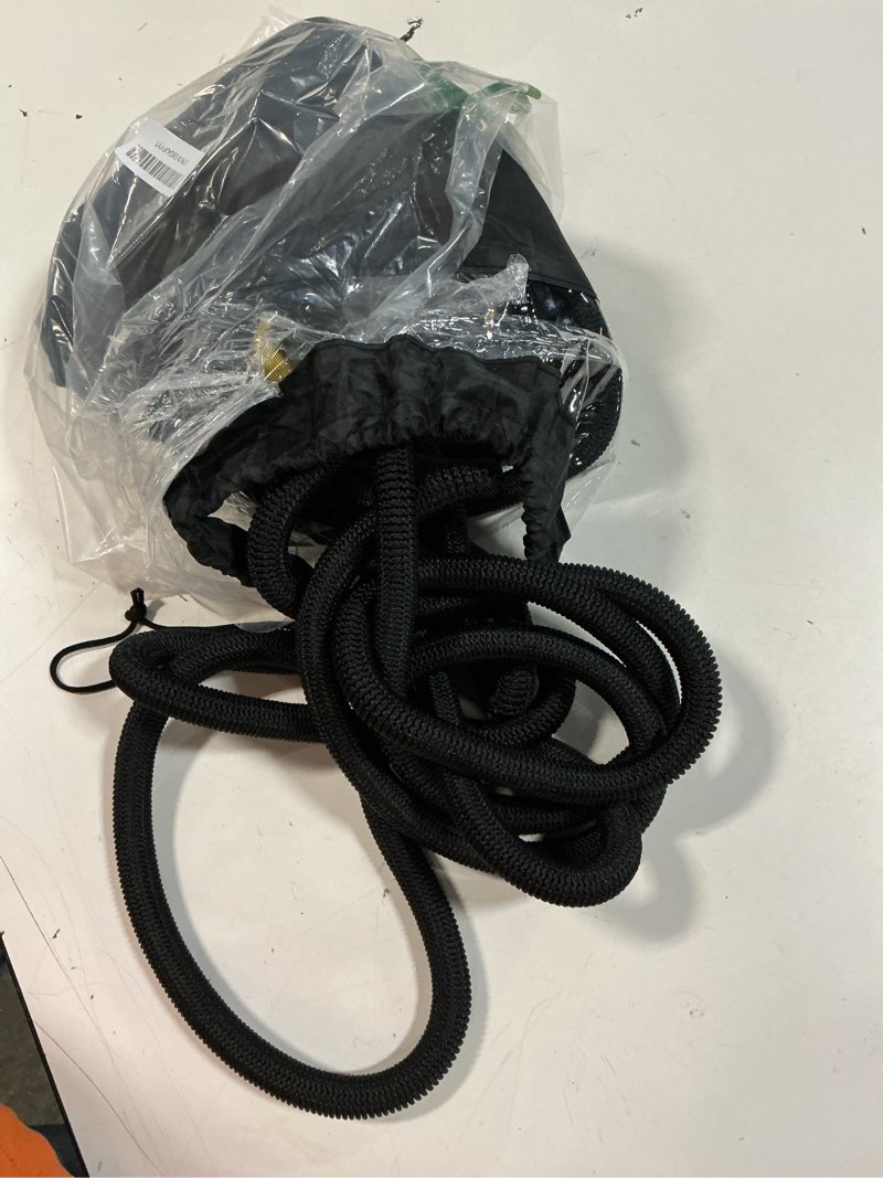 Condition photo showing New/Like New for 75 ft sink hose attachment for faucet hose for sink faucet used in kitchens, bathrooms, watering indoor plants pet bathing, durable, easy to install, multi-purpose faucet hose.