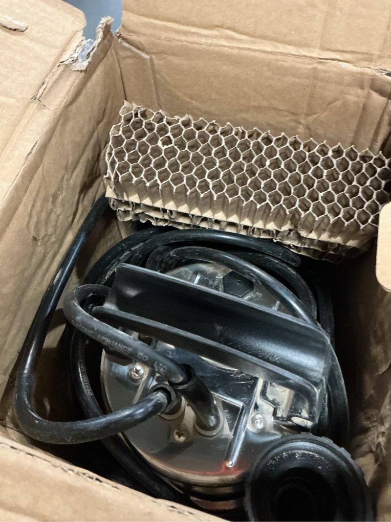 Condition photo showing As Is for trupow 1.5hp 110v submersible sewage drain flood stainless steel clean/dirty water sump transfer pond garden pump