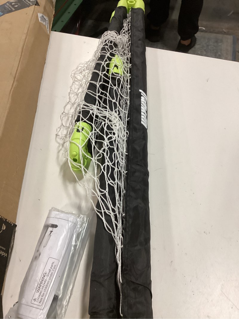 Condition photo showing As Is for Franklin Sports Kids Mini Soccer Goal Set - Backyard + Indoor Mini Net and Ball Set with Pump - Portable Folding Youth Soccer Goal - Perfect Kids Toy - 36" x 24" Black/Neon Yellow 36" x 24"