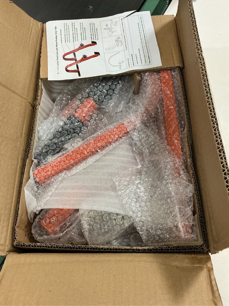 Condition photo showing New/Like New for vallisco ladder hooks for roof –2 pack non-slip ladder roof stabilizer, heavy duty steel build with rubber ends, fits most ladders, ideal for roofing, home projects, contractors 440 lbs