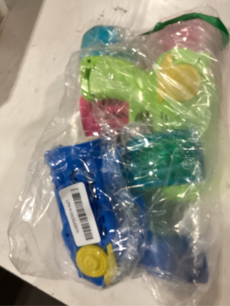 Condition photo showing Good Condition for toy life 3 pack bubble guns for kids, automatic bubble blower, leakproof & lightweight, outdoor summer toys for beach travel, easter basket stuffer, party favor, birthday gift for toddlers boys girls 3 pack bubble guns-a