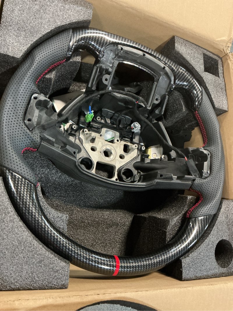 Condition photo showing Good Condition for steering wheel for f150 raptor 2015-2020 hydro-dip carbon fiber steering wheel with heated d-shaped flat-bottom compatible with raptor with paddle shifters