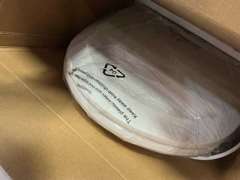 Condition photo showing Good Condition for bidet toilet seat, round, smart unlimited warm water, electronic heated toilet seat with remote control, turbo wash, dryer, rear and front wash, slow closes, night light, white, 102ds-w