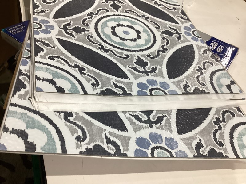 Condition photo showing As Is for FloorPops FP2484 Sienna Peel & Stick Floor Tiles, Grey 60"L x 24"W x 0.06"T