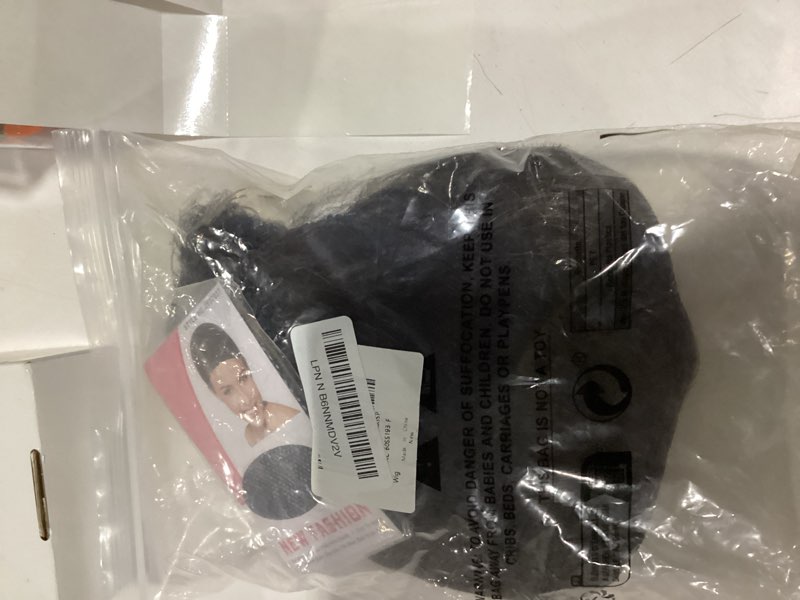 Condition photo showing Good Condition for short wig for women - dark brown synthetic hair with bangs, straight style for daily use