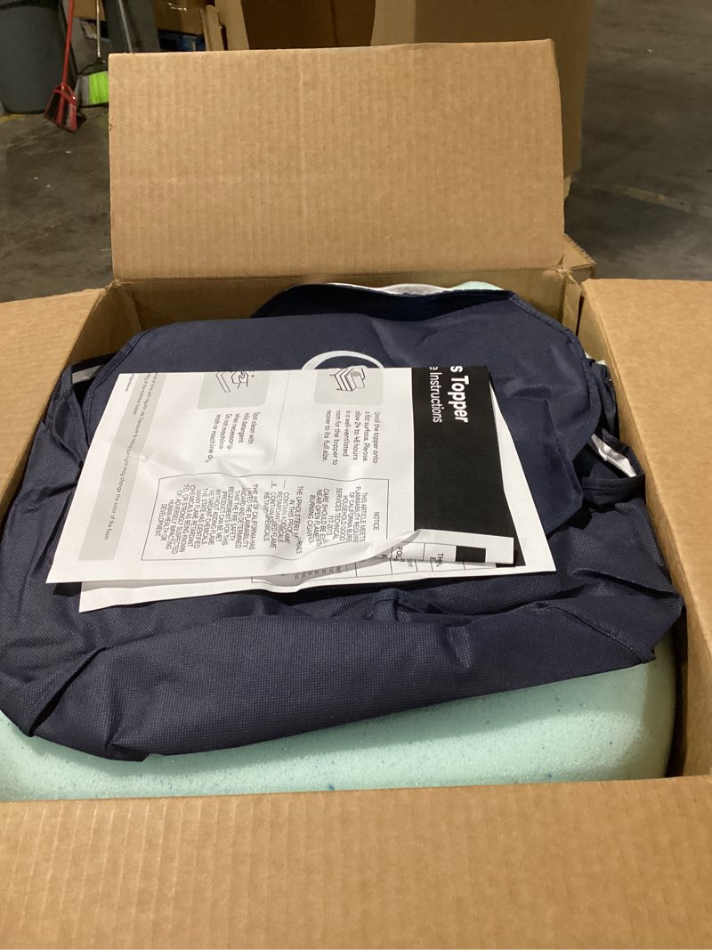 Condition photo showing Good Condition for Serta ThermaGel Cooling, Pressure-Relieving Memory Foam Mattress Topper, 3 Inch, King,Blue King 3 Inch