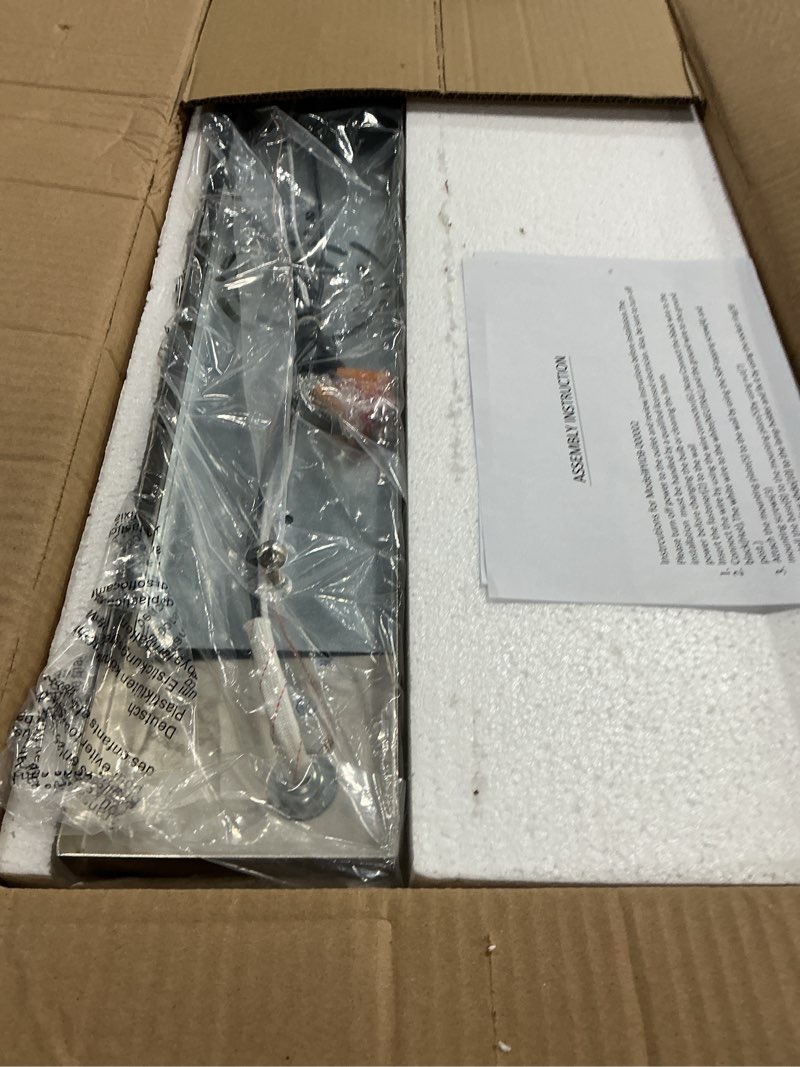 Condition photo showing New/Like New for dorence vanity light fixture - interior bathroom lighting bar with modern milk glass shade - bathroom lights over mirror fixture for powder room - brushed nickel, 3 lights, e26, bulbs not included 3 lights brushed nickel