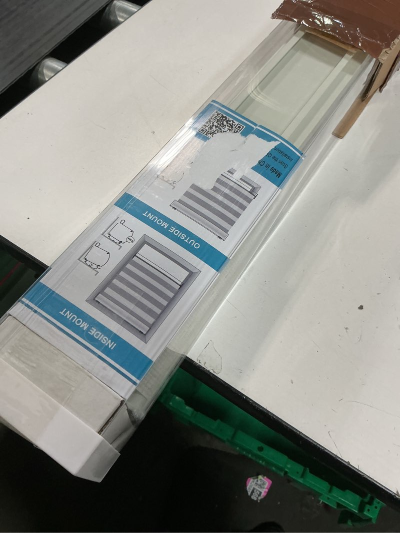 Condition photo showing Good Condition for MYshade Roller Shades Zebra Blinds for Indoor Windows Cordless Day and Night Light Filtering Dual Layer Roller Window Blinds & Shades, Easy to Install, 33.5" W x 72" H, Linen Style Linen 33.5"W x 72"H