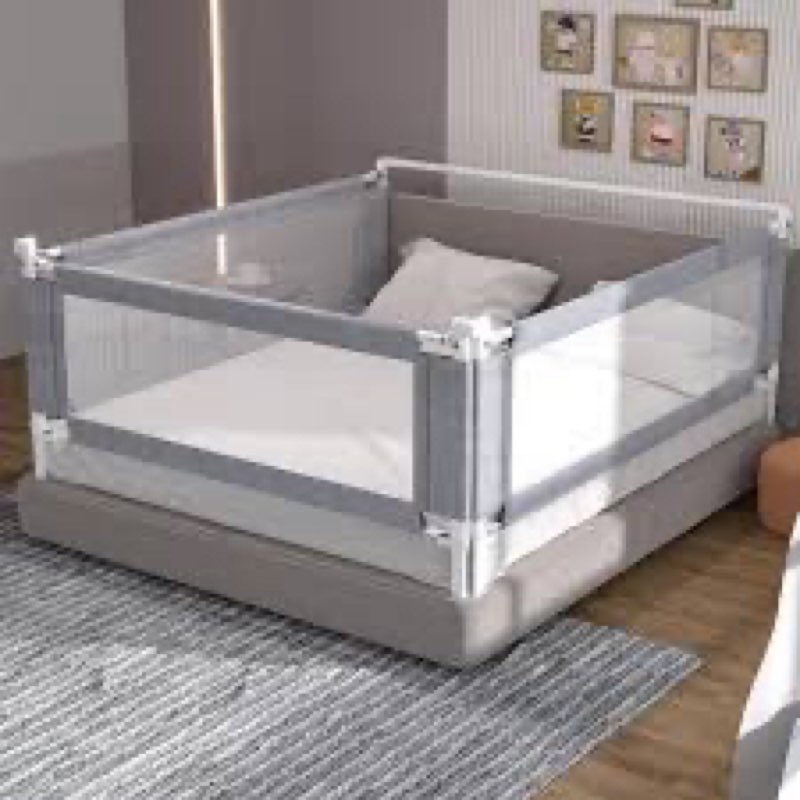 yulongtengfei 3-piece queen size bed rail for toddlers - adjustable baby bed rail guard, kids safety