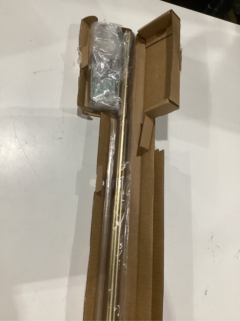 Condition photo showing Good Condition for ivilon drapery window curtain rod - end cap style design 1 inch pole. 28 to 48 inch color warm gold 28 to 48 in.