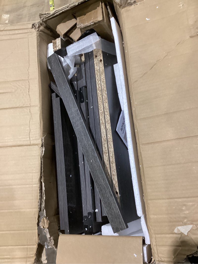 Condition photo showing As Is for Nightstand Charging Station Tall Farmhouse End Table for Bedroom, Living Room, 16" D x 16" W x 25" H(Set of 2), Dark Grey