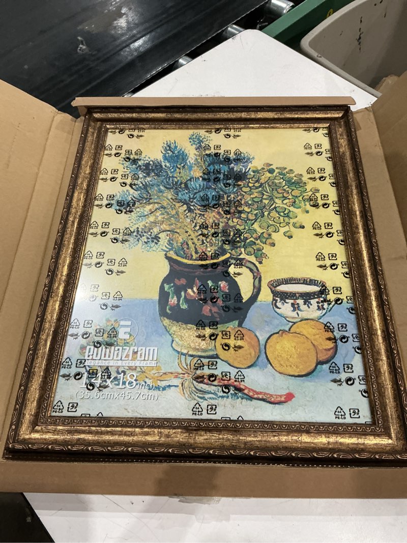 Condition photo showing Good Condition for 14x18 antique gold picture frame - single frame, 14 x 18 ornate vintage poster frame for wall decor & gallery walls aged gold 14" x 18"