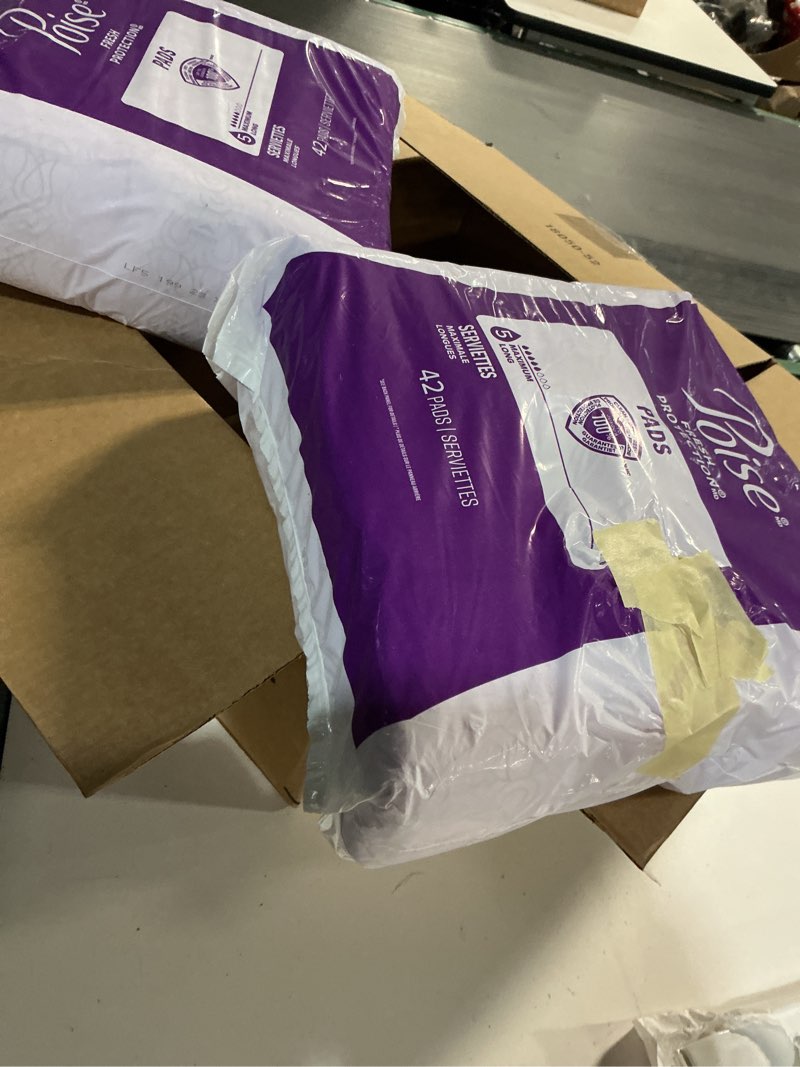 Condition photo showing As Is for Poise Incontinence & Postpartum Pads for Bladder Leaks, 5 Drop Maximum Absorbency, Long Length, 84 Count, Packaging May Vary Long 84